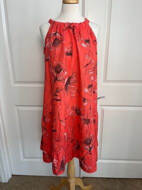 Bellambra 100% Linen Dress Coral Size Small